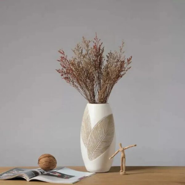 Grand Vase Blanc Décoratif 35cm