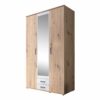 Armoire avec penderie et tiroirs ARTY Blanc et imitation chêne