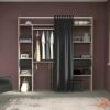 Dressing_Avec_Rideau_-_2_Colonnes_Avec_2_Tiroirs_2_Penderies_-_D_cor_Ch_ne_Jackson_Et_Noir_-_Como Dressing Avec Rideau - 2 Colonnes Avec 2 Tiroirs + 2 Penderies - Décor Chêne Jackson Et Noir - Como