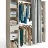 Kit_dressing_2_colonnes_avec_rideau_Komet_d_cor_ch_ne_gris_H._200_x_L._180_x_P._50_cm Kit dressing 2 colonnes avec rideau Komet décor chêne grisé H. 200 x L. 180 x P. 50 cm