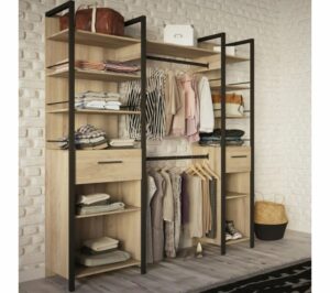 telechargement_0aac47f2-726c-4a3d-8bbf-91524f680928 Aménagement Dressing Extensible Chêne/noir - Gari - L 140/179 X L 48 X H 207 Cm