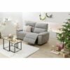 Canapé 3 places 2 relax électriques ORION tissu gris clair