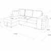 Canapé d'angle gauche convertible avec coffre EVERY tissu gris foncé et gris clair