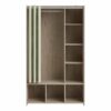 Kit dressing avec rideau beige L.105 cm OPTIMAL 2 imitation chêne
