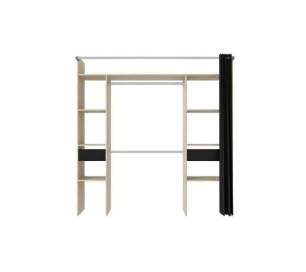 telechargement_1_398991af-88c7-48c1-8951-3eae2a9af0d4 Dressing Avec Rideau - 2 Colonnes Avec 2 Tiroirs + 2 Penderies - Décor Chêne Jackson Et Noir - Como