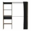 Armoire dressing extensible MOKA imitation Chêne brossé et noir