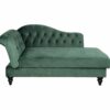 Méridienne convertible avec coffre LALOU effet velours vert