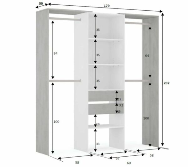 telechargement_1_420a273e-495e-48d2-959f-7ae647e2418d Aménagement Dressing Blanc/béton Clair - Kiyin - L 179 X L 50 X H 202 Cm