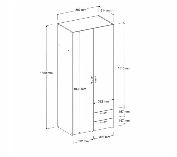 telechargement_1_53d341a7-0412-4cf2-bf8f-832023b90b36 Armoire DAILY2 avec 2 portes 2 tiroirs imitation Chêne sonoma et blanc