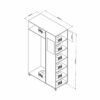 Meuble Dressing Penderie Blanc 8 Niches Miroir Roulettes L 100 H 174 P 45 Cm