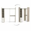 Kit Dressing Extensible D'angle - Décor Chêne Kronberg Et Blanc - L203.8xp43.9xh218.3 Cm - Swing