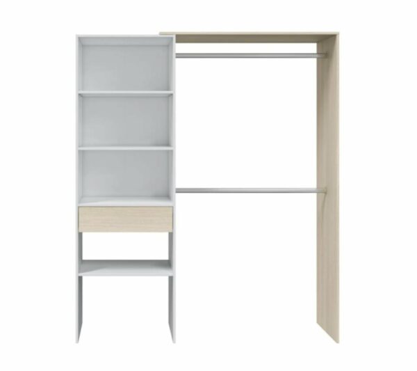 telechargement_1_c3462b43-897d-420a-b49c-96e777d5a254 Aménagement Dressing Réversible Blanc/chêne - Daji - L 158 X L 40 X H 187 Cm