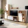 telechargement_1_d68a06f3-e6ae-4d9c-a286-f2e87085d3e5 Ensemble meuble TV CANTAL (4 éléments) imitation chêne et blanc
