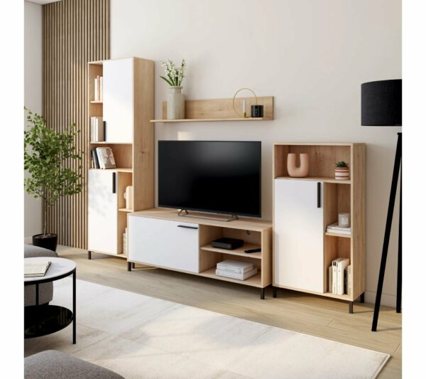 telechargement_1_d68a06f3-e6ae-4d9c-a286-f2e87085d3e5 Ensemble meuble TV CANTAL (4 éléments) imitation chêne et blanc