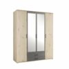 Armoire avec penderie et tiroirs ARTY imitation chêne et gris