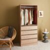Module Dressing Avec 4 Tiroirs Et 1 Penderie Naturel. Panneaux Stratifiés