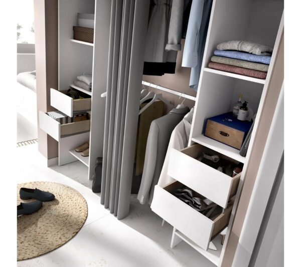 telechargement_2_7f197a8e-791e-4242-9615-7638483ba34b Armoire Dressing Extensible Avec Rideau + 4 Tiroirs Coloris Blanc - L. 100-180 X H. 203 X P. 50 Cm
