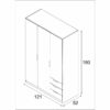 Armoire ZOA 3 tiroirs et 3 portes Blanc et chêne