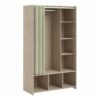 Kit dressing avec rideau beige L.105 cm OPTIMAL 2 imitation chêne