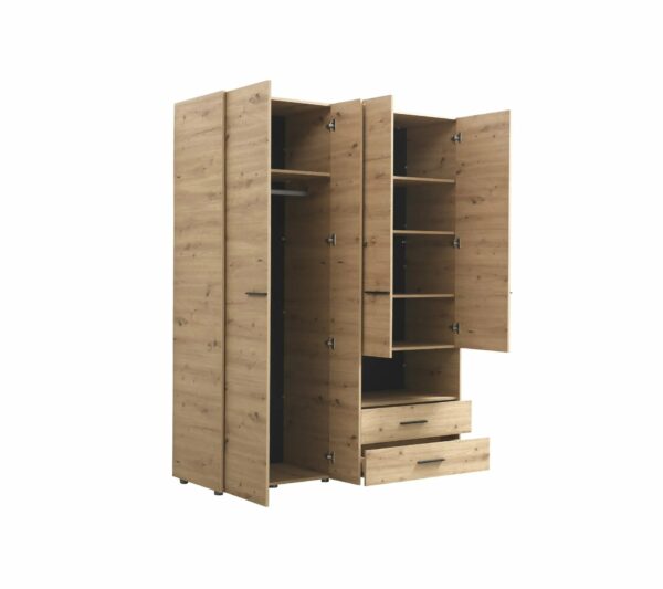 telechargement_3_a5c5936a-92b1-48c7-af5d-df024553bc4a Armoire avec miroir, étagères, penderie et tiroirs LEON imitation Chêne et noir