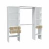 Aménagement De Dressing 3 Tiroirs Blanc/bois Clair - Yana - L 190 X L 40 X H 187 Cm
