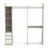 Kit Dressing Extensible D'angle - Décor Chêne Kronberg Et Blanc - L203.8xp43.9xh218.3 Cm - Swing