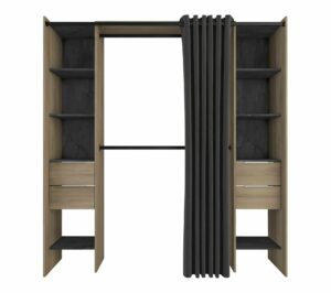 Dressing Extensible Avec Rideau Bois Naturel