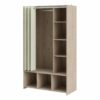 Kit dressing avec rideau beige L.105 cm OPTIMAL 2 imitation chêne