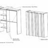 Armoire dressing extensible avec rideau MOKA imitation chêne foncé wengé