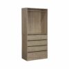 Module Dressing Avec 4 Tiroirs Et 1 Penderie Naturel. Panneaux Stratifiés