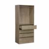Module Dressing Avec 4 Tiroirs Et 1 Penderie Naturel. Panneaux Stratifiés