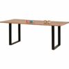 Table de séjour L.200 x l.100 cm VATIRA acacia et noir