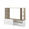 Meuble TV OMBRE imitation chêne et blanc