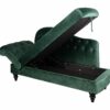 Méridienne convertible avec coffre LALOU effet velours vert