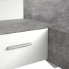 Lit 140x190 cm GINGER 2 chevets suspendus Gris clair et blanc mat