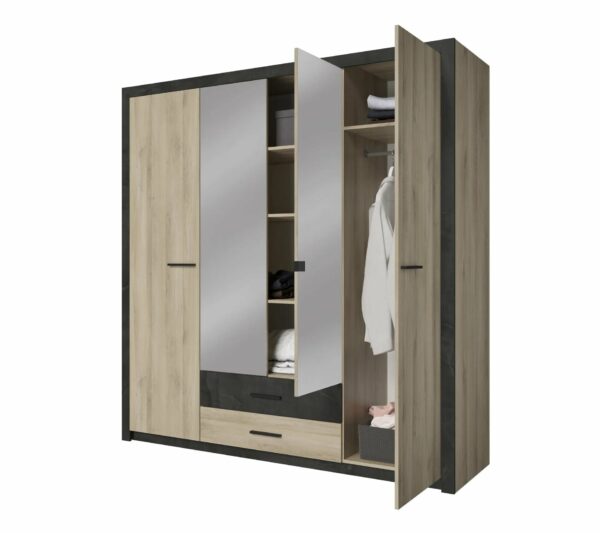 telechargement_5_29e8117b-4053-4973-aec2-bab09cf4f7d4 Armoire 4 portes avec miroir COLO lingère et penderie imitation chêne et noir