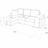 Canapé d'angle gauche convertible avec coffre EVERY tissu gris foncé et gris clair