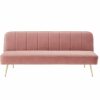 Banquette 3 places convertible LILY en velour rose