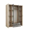 Armoire avec penderie et tiroirs ARTY imitation chêne et gris