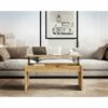 Table basse avec plateau relevable YANA Imitation chêne et noir