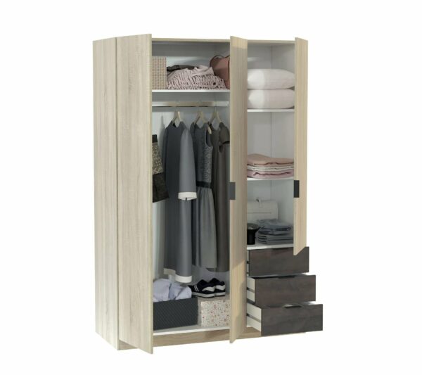 telechargement_6_967679bb-d48c-40af-bd38-e1fa1ff28672 Armoire 3 portes + 3 tiroirs AYALA imitation Chêne et noir