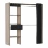 Armoire dressing extensible MOKA imitation Chêne brossé et noir