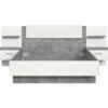 Lit 140x190 cm GINGER 2 chevets suspendus Gris clair et blanc mat