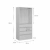 Module Dressing Avec 4 Tiroirs Et 1 Penderie Naturel. Panneaux Stratifiés