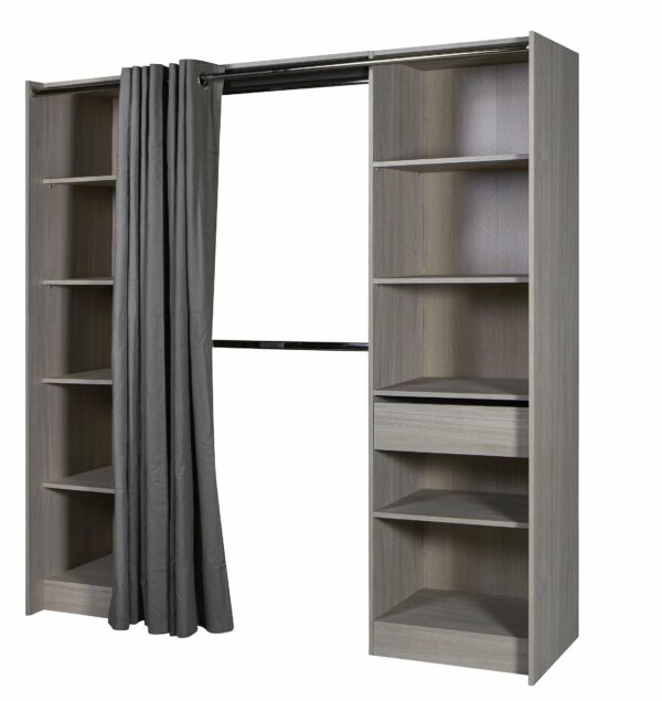 telechargement_8 Kit dressing 2 colonnes avec rideau Eklips II H. 200 cm x L. 200 cm décor chêne grisé