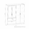 Armoire 4 portes 2 tiroirs L.179 cm READY imitation chêne kronberg et ardoise