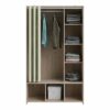Kit dressing avec rideau beige L.105 cm OPTIMAL 2 imitation chêne