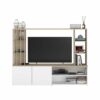 Meuble TV OMBRE imitation chêne et blanc