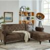 Canapé angle droit convertible COLETTA Tissu vintage