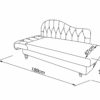 Méridienne convertible avec coffre LALOU effet velours vert